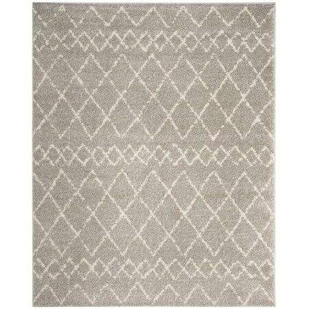 Safavieh Berber Shag Large Rectangle Area Rug, Light Grey and Cream - 8 x 10 ft. BER165B-8